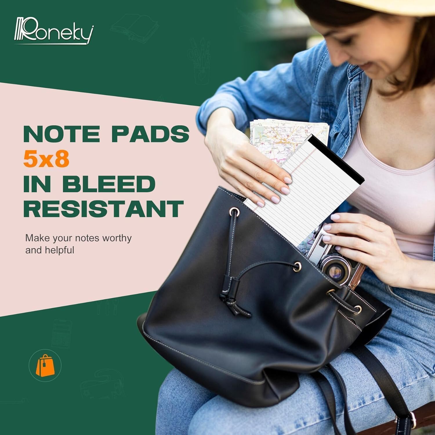 Thumbnail 4 de Roneky 5 x 8 Legal Pads, 24-Pack of Perforated College-Ruled Notepads