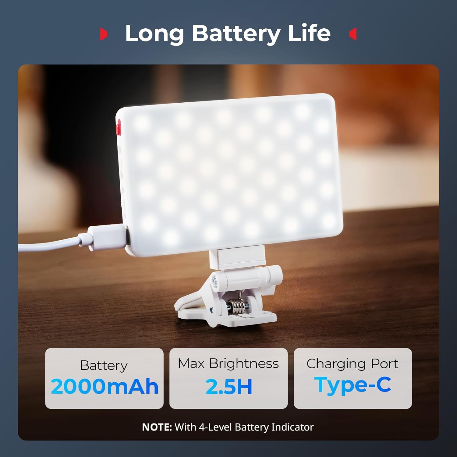 Thumbnail 5 de SMALLRIG M3: Luce video magnetica LED clip-on 120 LED, 2700–6500K, 2000 mAh, USB-C, bianca