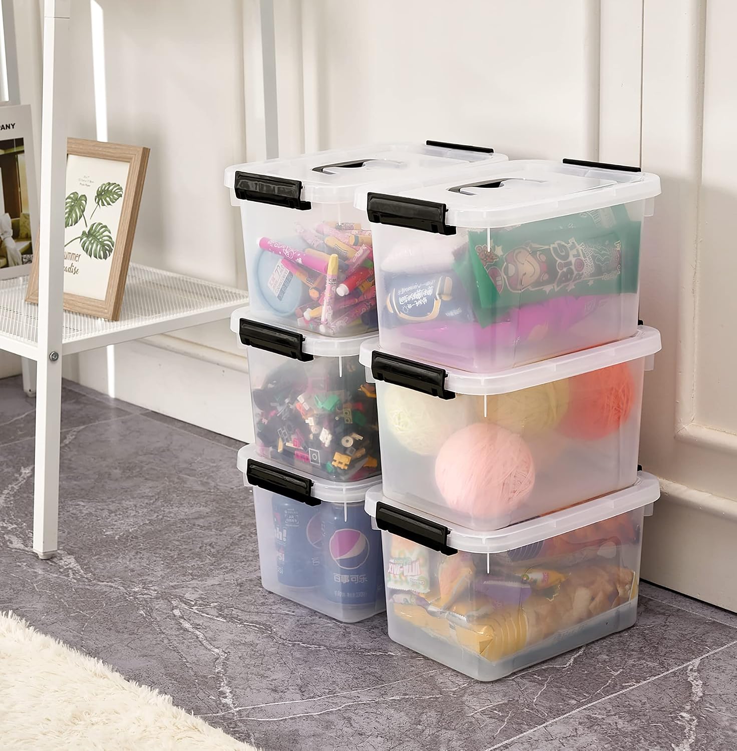 Thumbnail 6 de JUJIAJIA 6 Quart Clear Storage Box pack