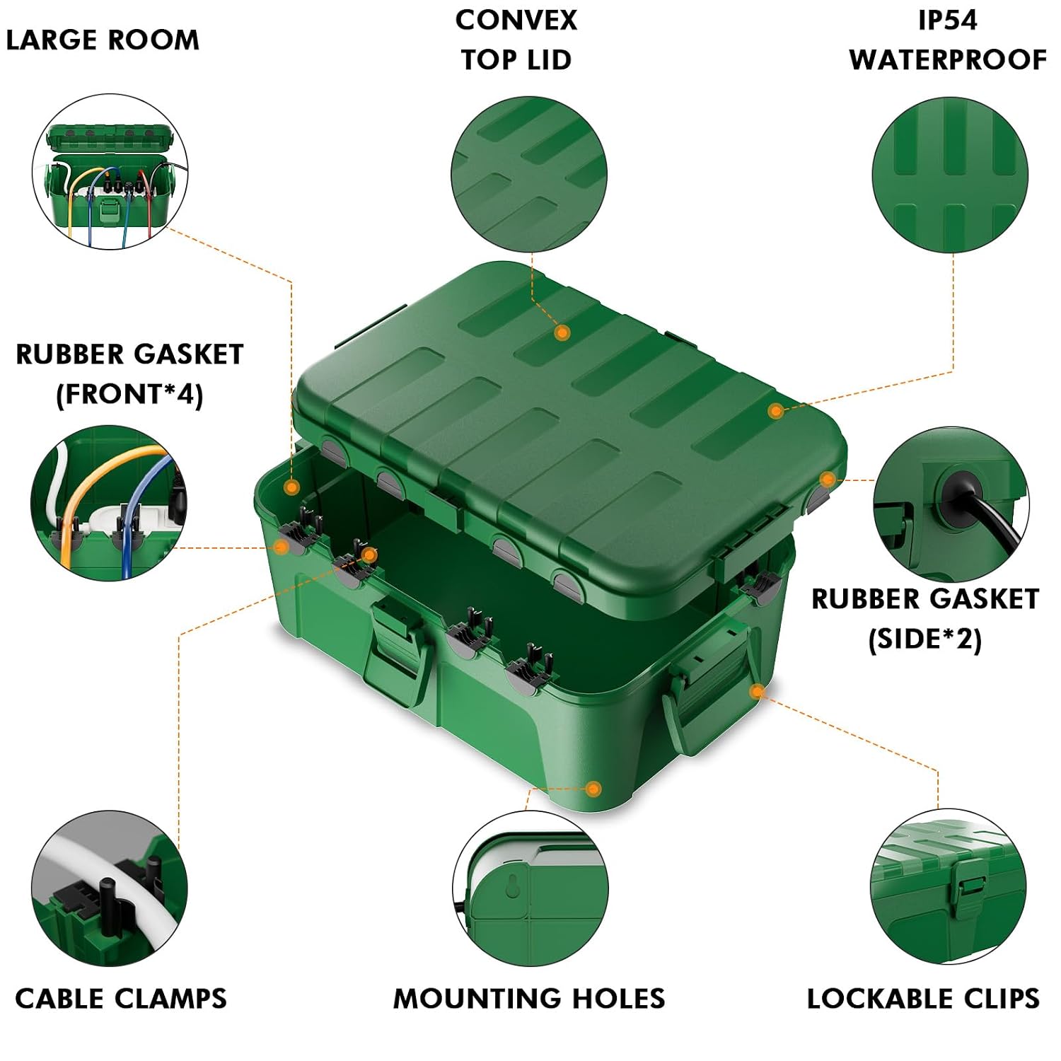 Thumbnail 4 de Restmo 96f9a7f9-426a-4af2-8f26-848d38d2a8e9 Outdoor Electrical Box, IP54, 6 Cable Ports