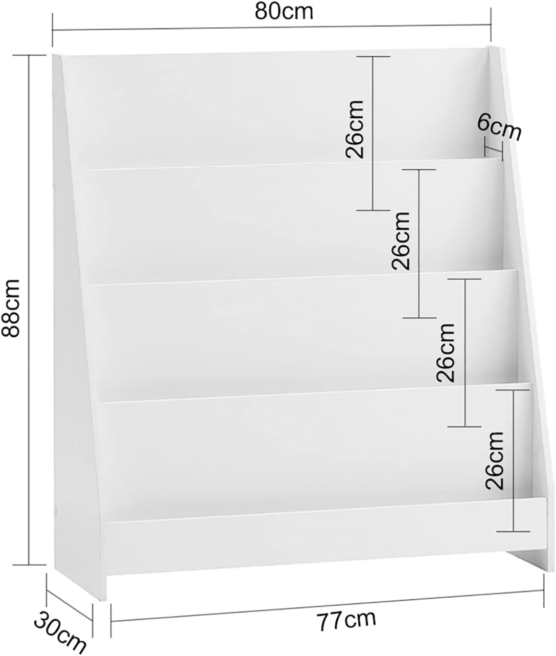 Detalle de SoBuy KMB32-W bibliothèque enfant 80x30x88 cm