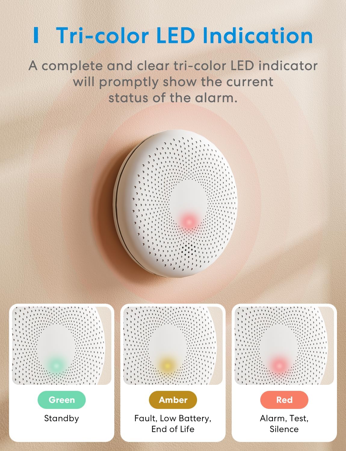 Detalle de Meross Carbon Monoxide Detector 10‑Year