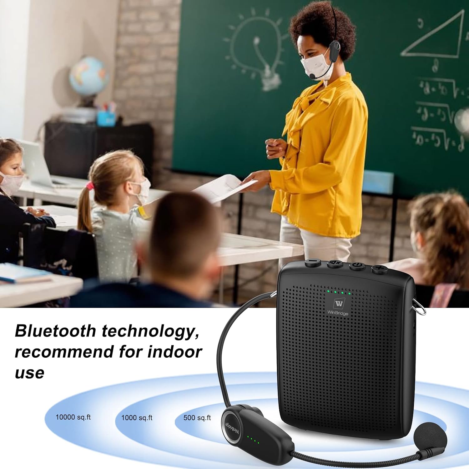 Thumbnail 1 de WinBridge WB002 Voice Amplifier with 15W Speaker, Bluetooth and Wireless Mic
