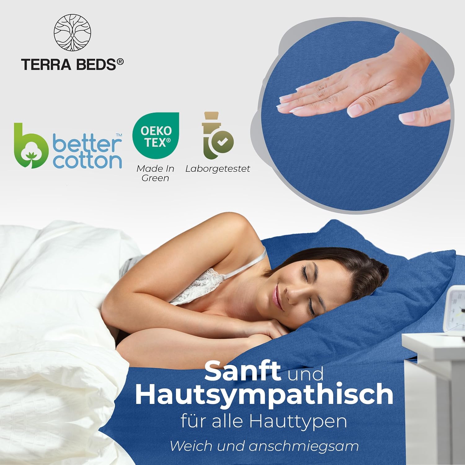 Detalle 2 de Terra Beds Spannbettlaken 180x200 cm 160 g/m²