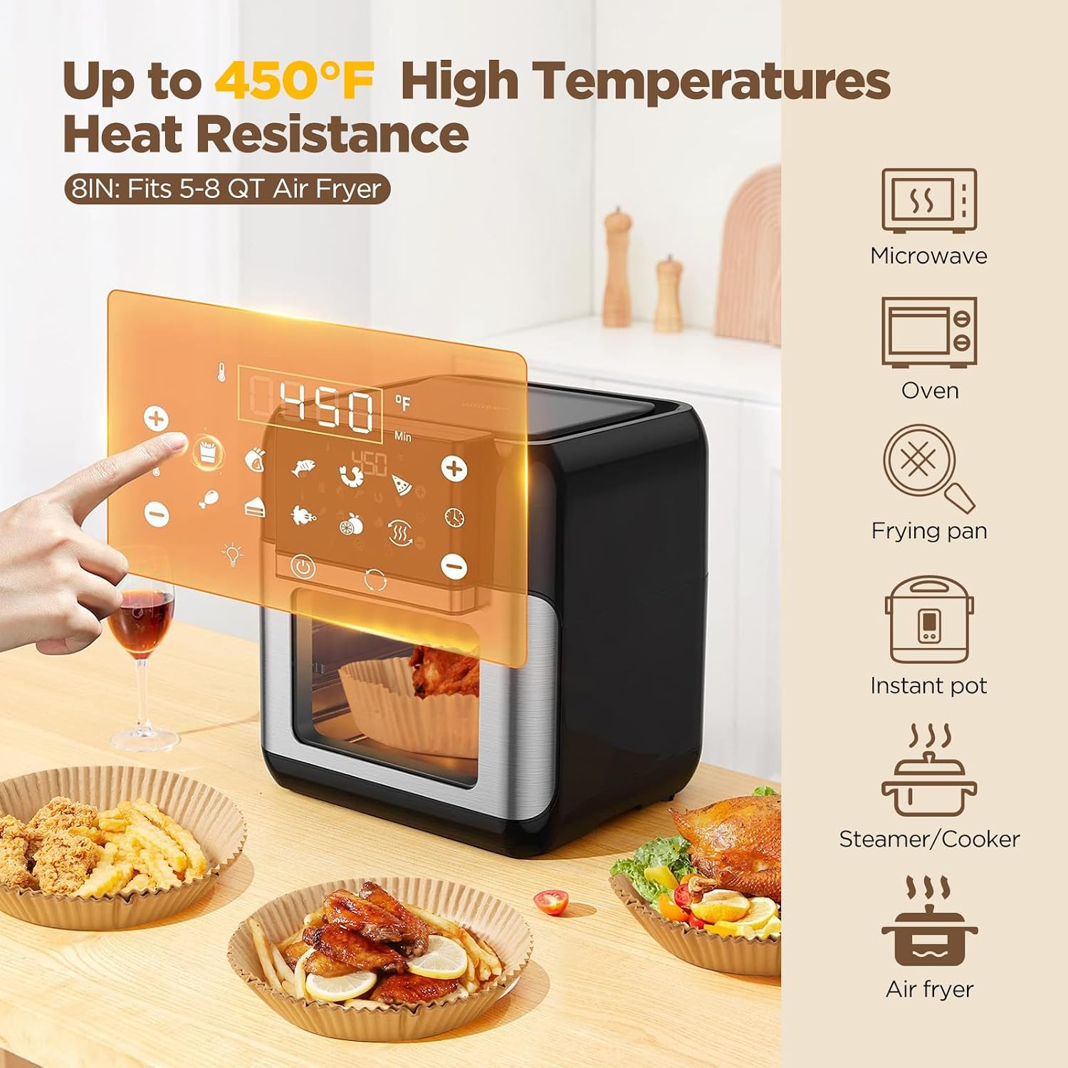 Thumbnail 4 de Air Fryer Liners 100PCS