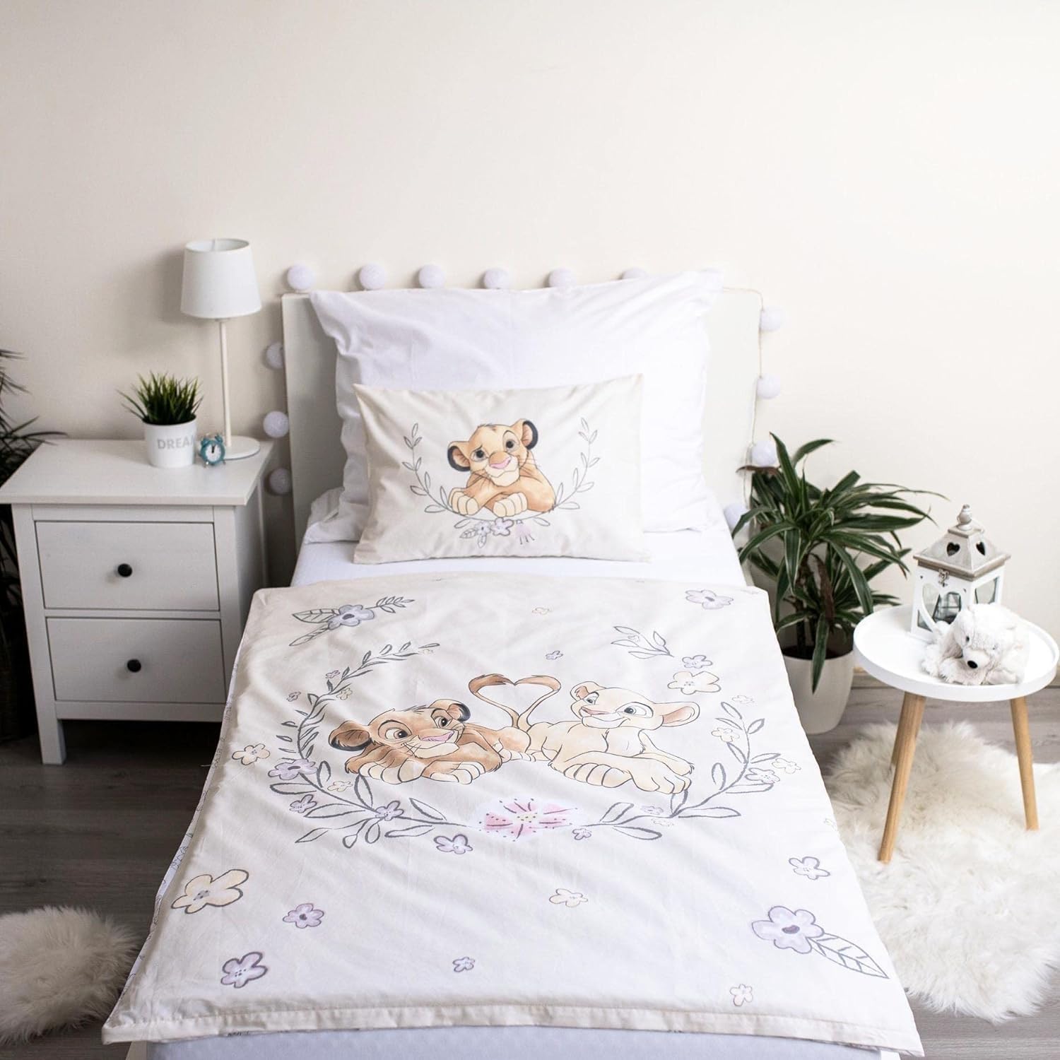Detalle 2 de Juego de cama infantil Rey León 2 piezas 100% algodón 🦁
