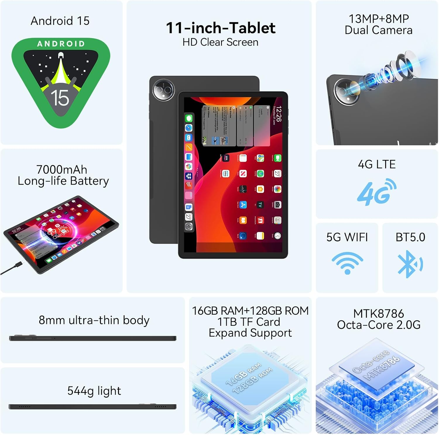 Detalle 2 de FEONAL Tablet 11 inch Android 2025