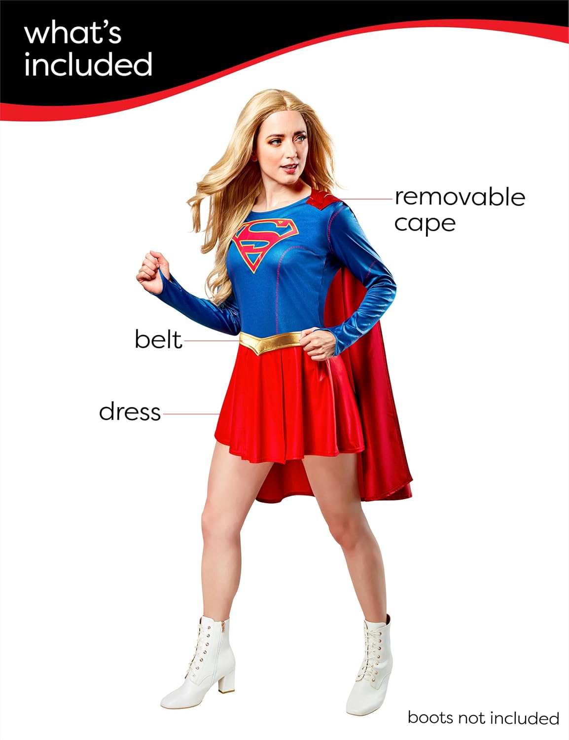 Detalle de Rubie's Supergirl Kostüm für Erwachsene 🎭