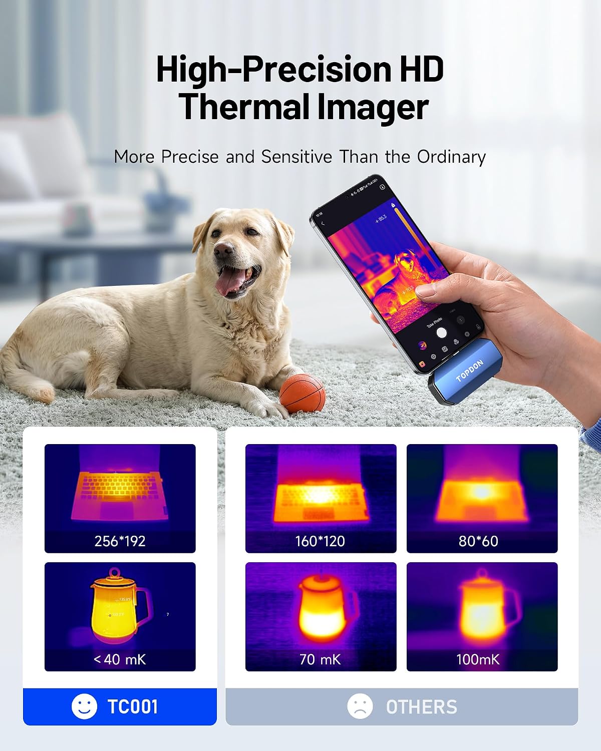 Detalle de TOPDON TC001 Thermal Camera for Android, 512×384 Super Resolution, 9 Palettes