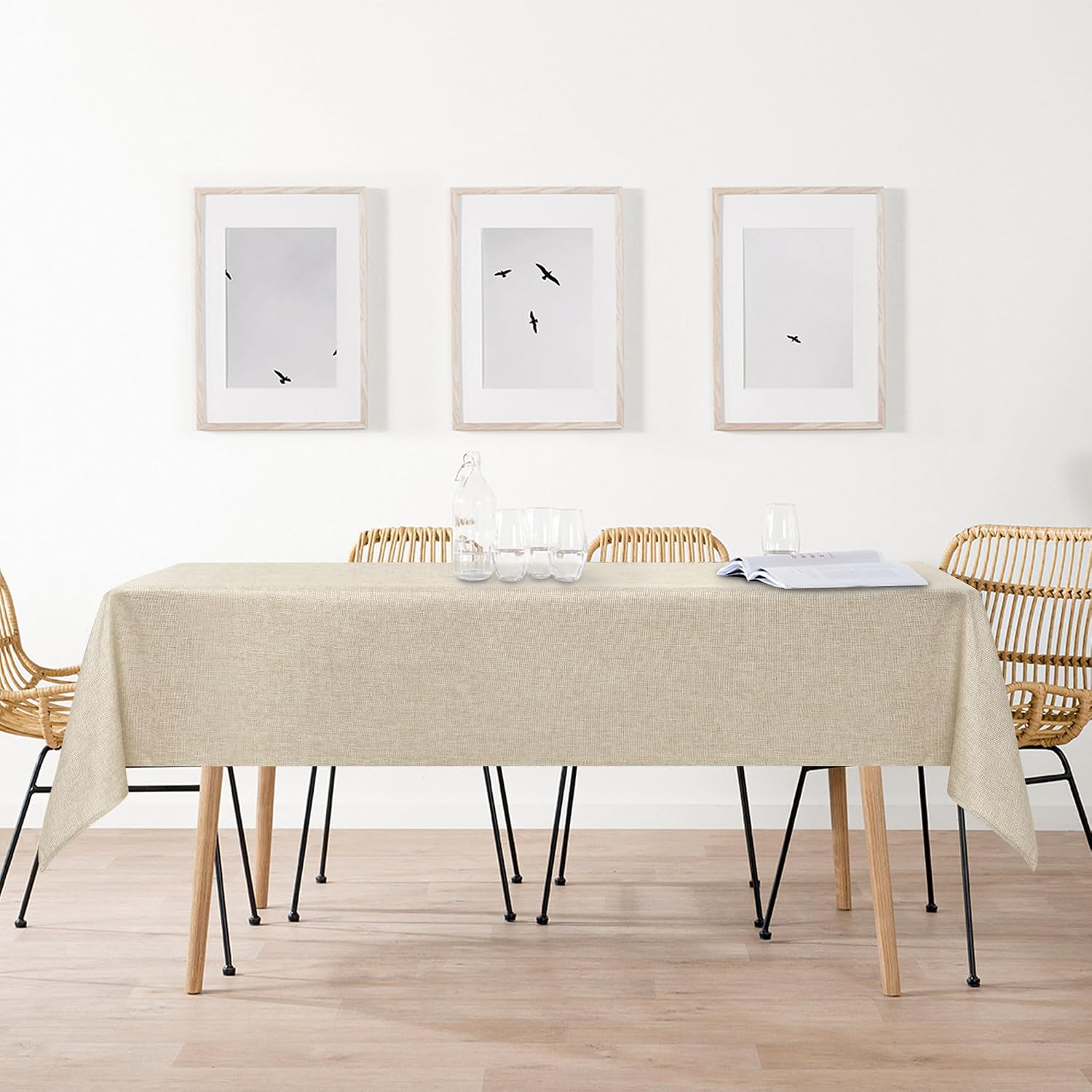 Thumbnail 6 de DWCN Mantel de lino beige 135 x 160 cm