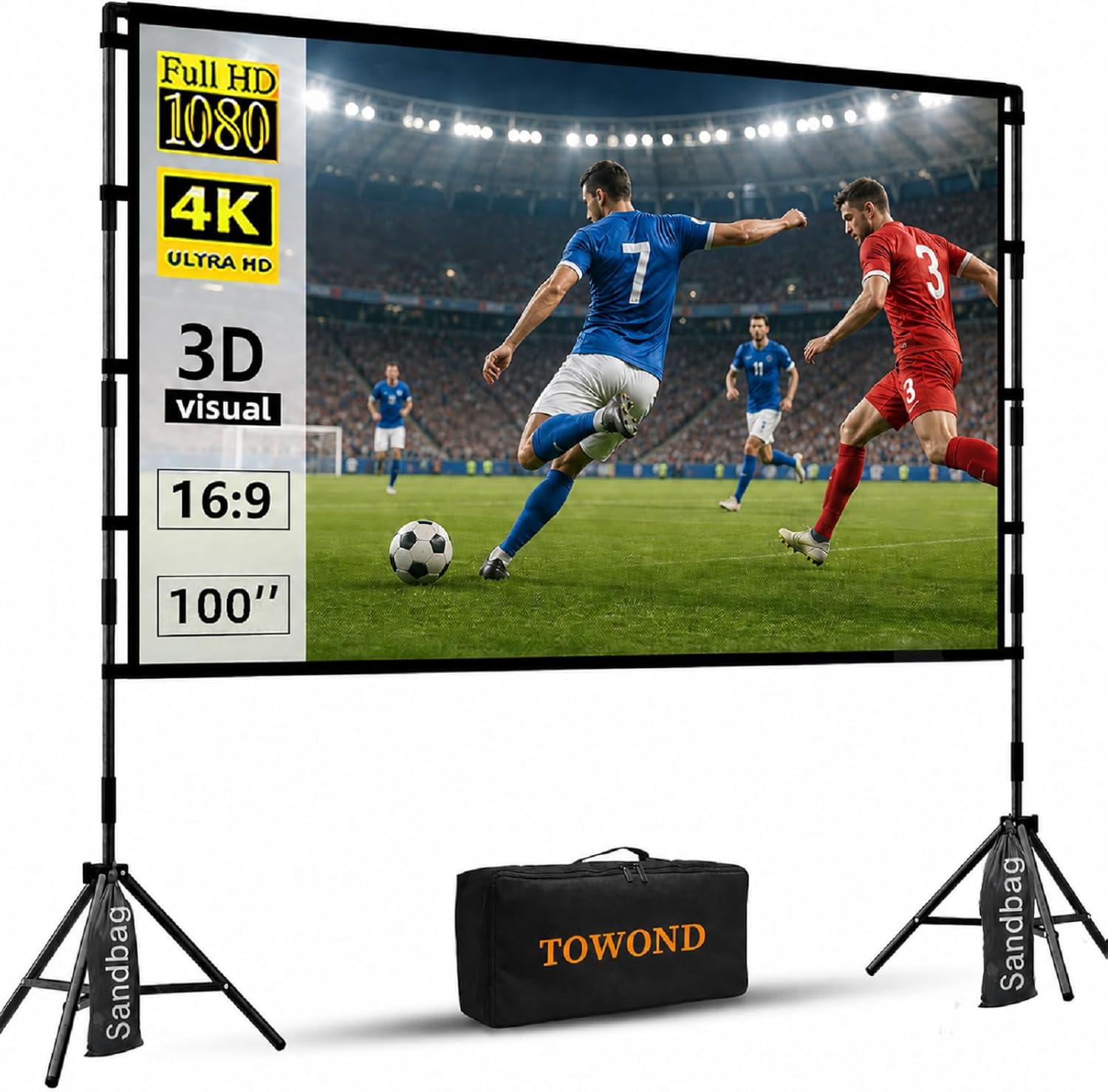Detalle de TOWOND Projector Screen 100 inch 16:9