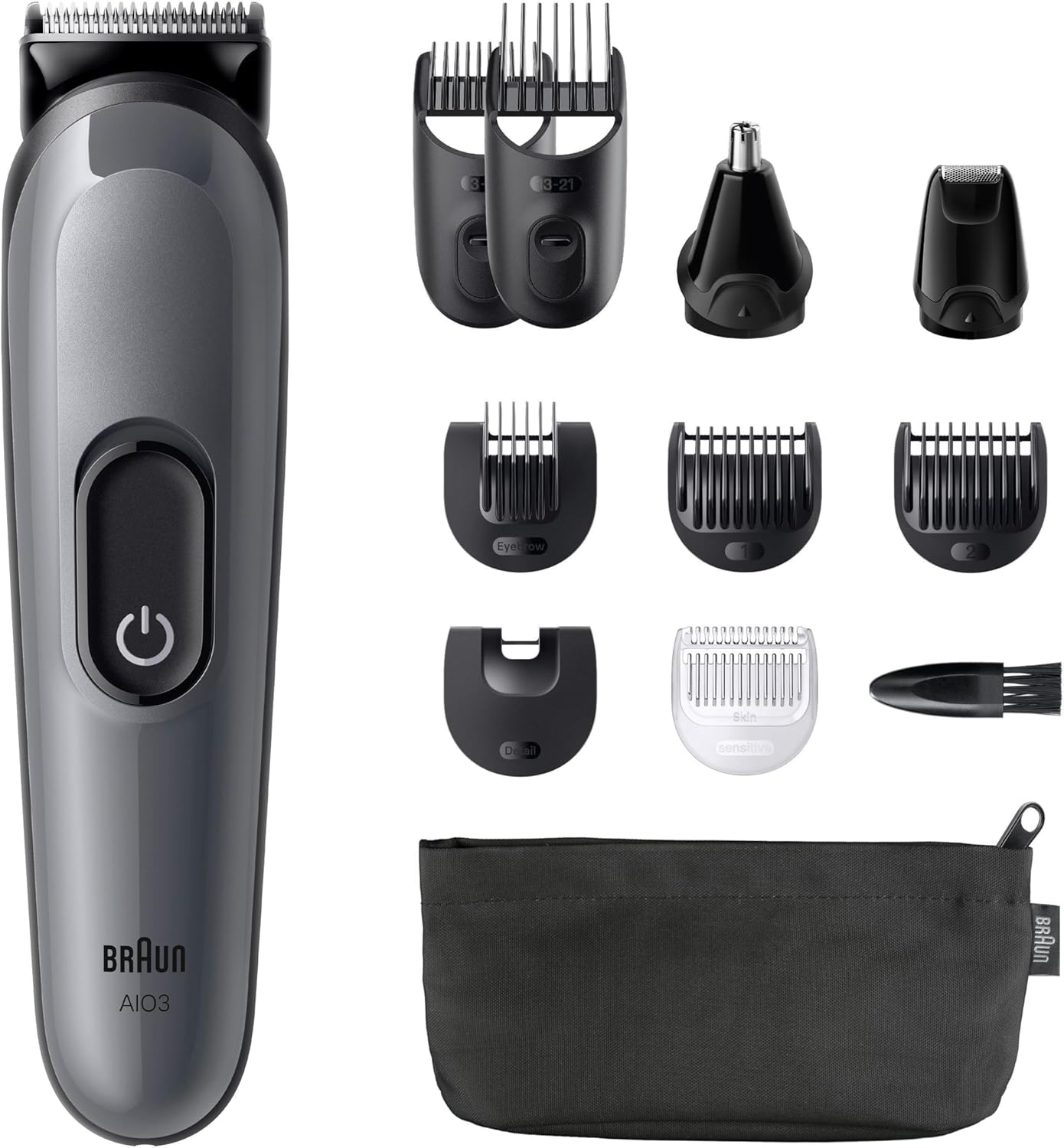 Thumbnail 6 de Braun All-in-One Trimmer-Set 3 (11-in-1) – Multigroom für Bart, Gesicht und Kopf, 50 Min Akku, 14‑Längen 3–21 mm