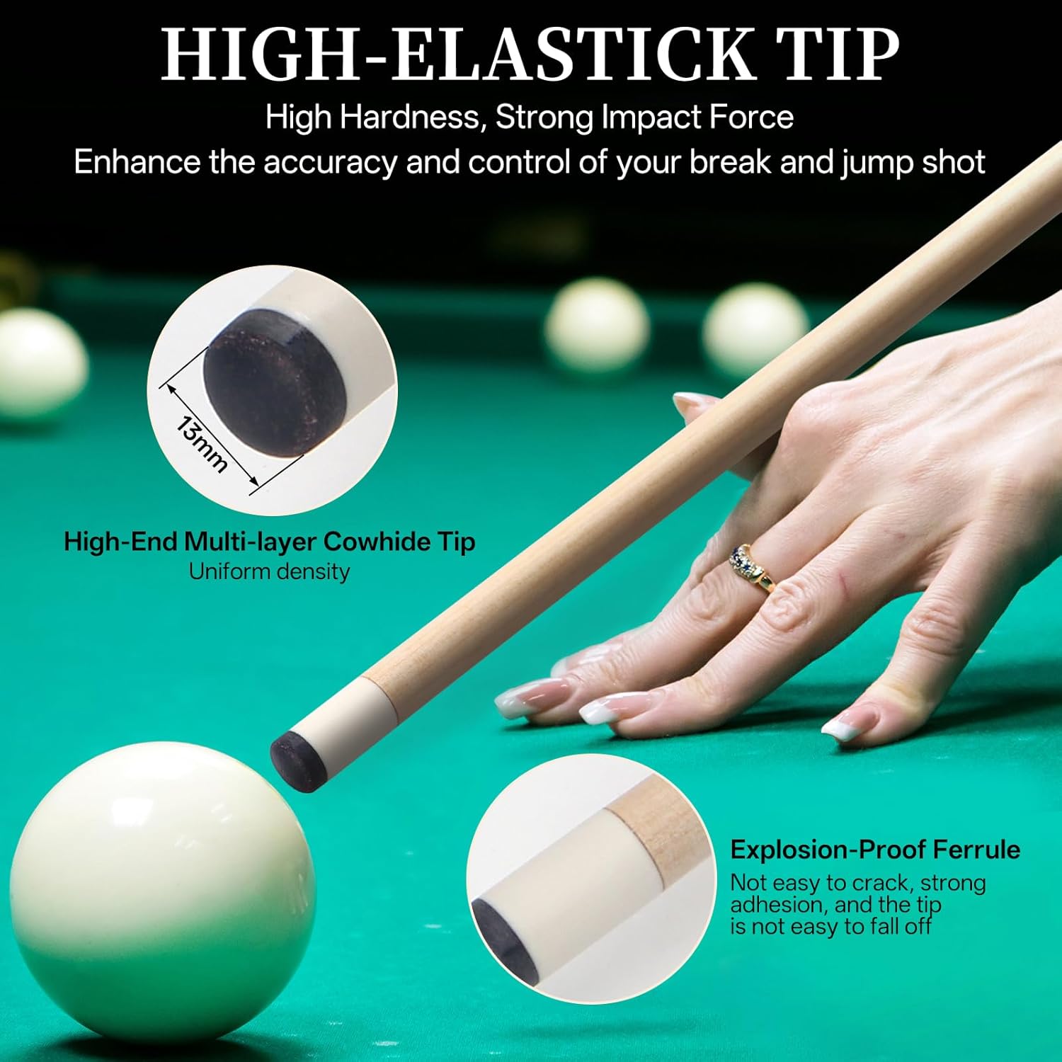 Thumbnail 5 de Kmise 58 Inch Pool Cue Set 3-Pack 🎱