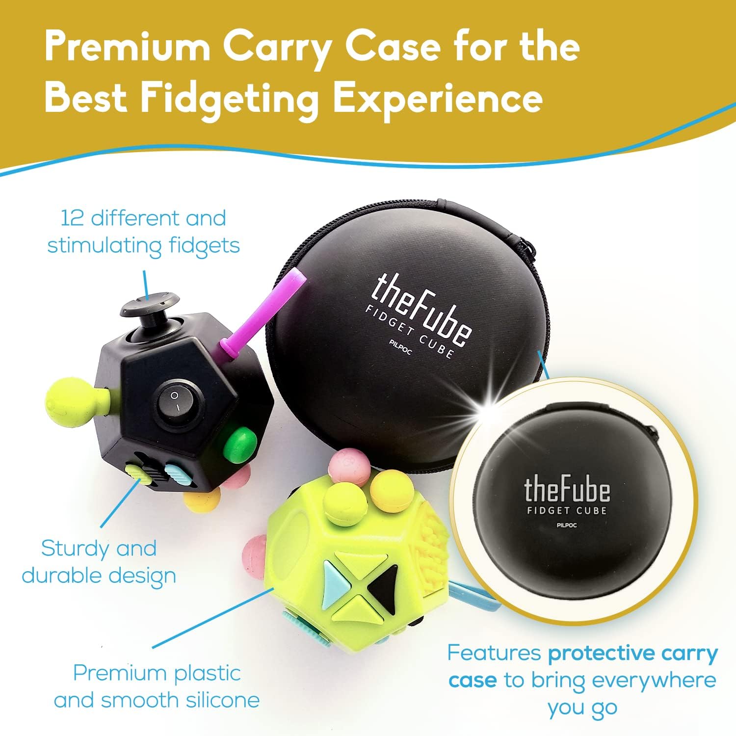 Thumbnail 4 de PILPOC theFube 12-Sided Fidget Cube with Case