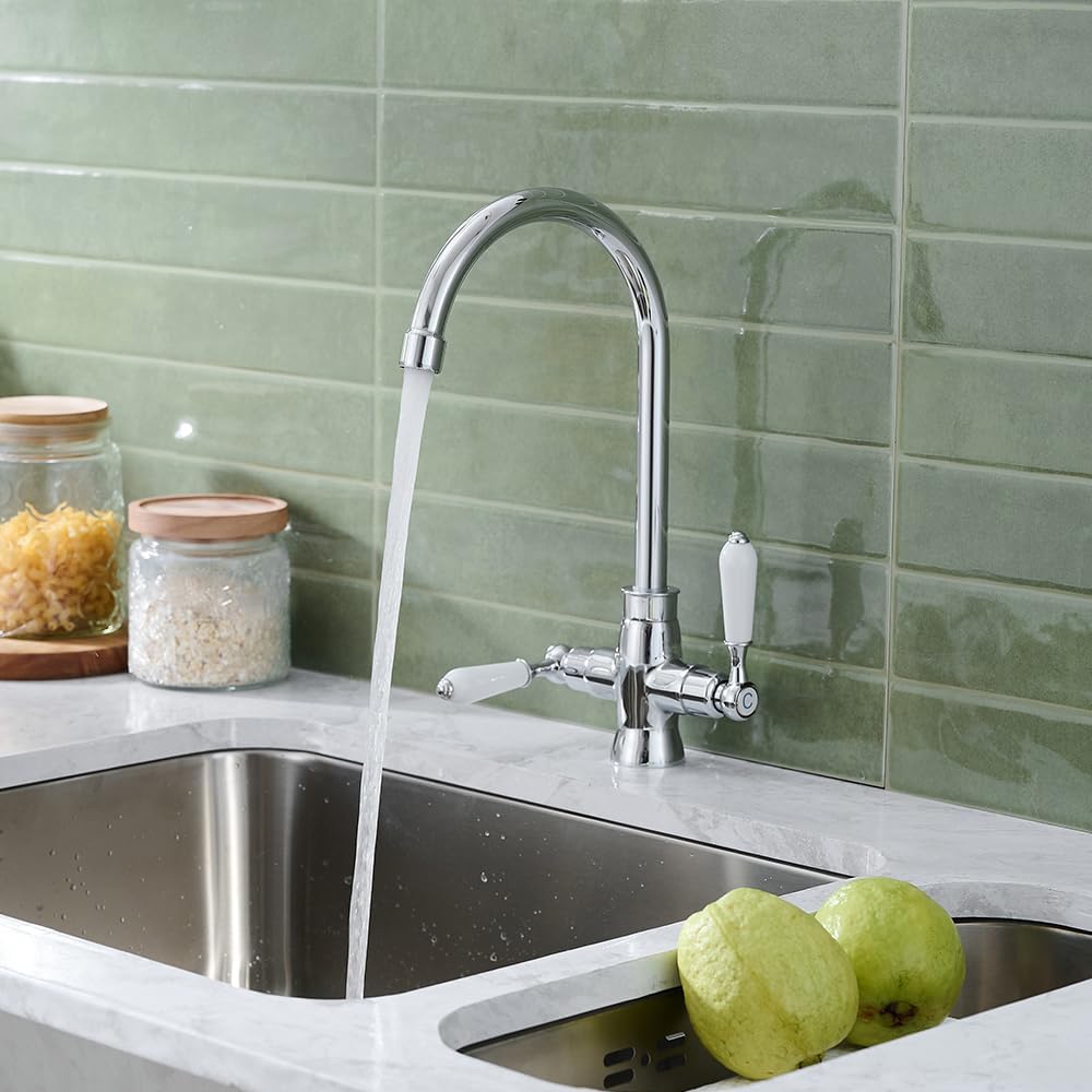 Thumbnail 2 de Heable Kitchen Sink Mixer Tap Elegant White