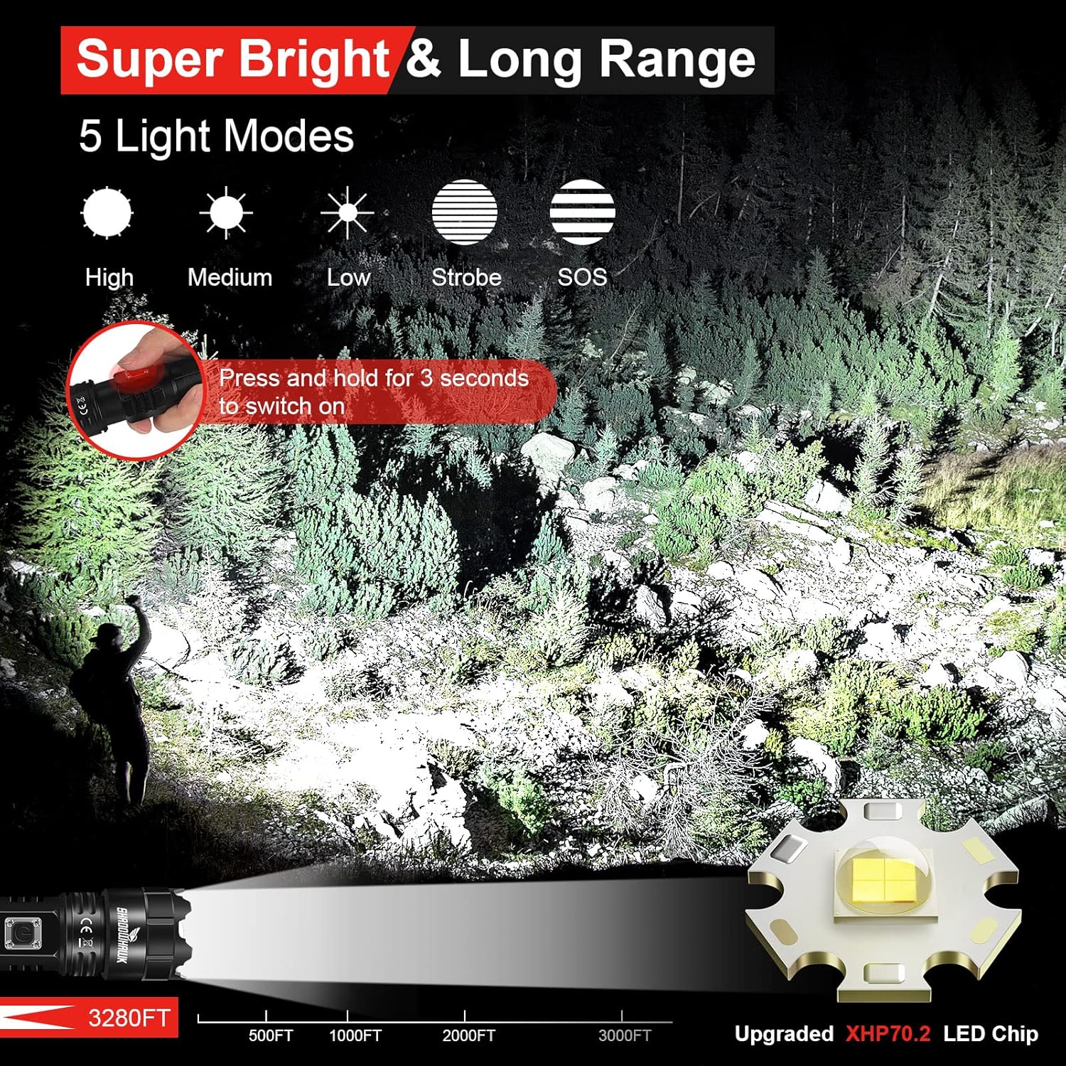 Thumbnail 1 de Shadowhawk S9322 LED Torch