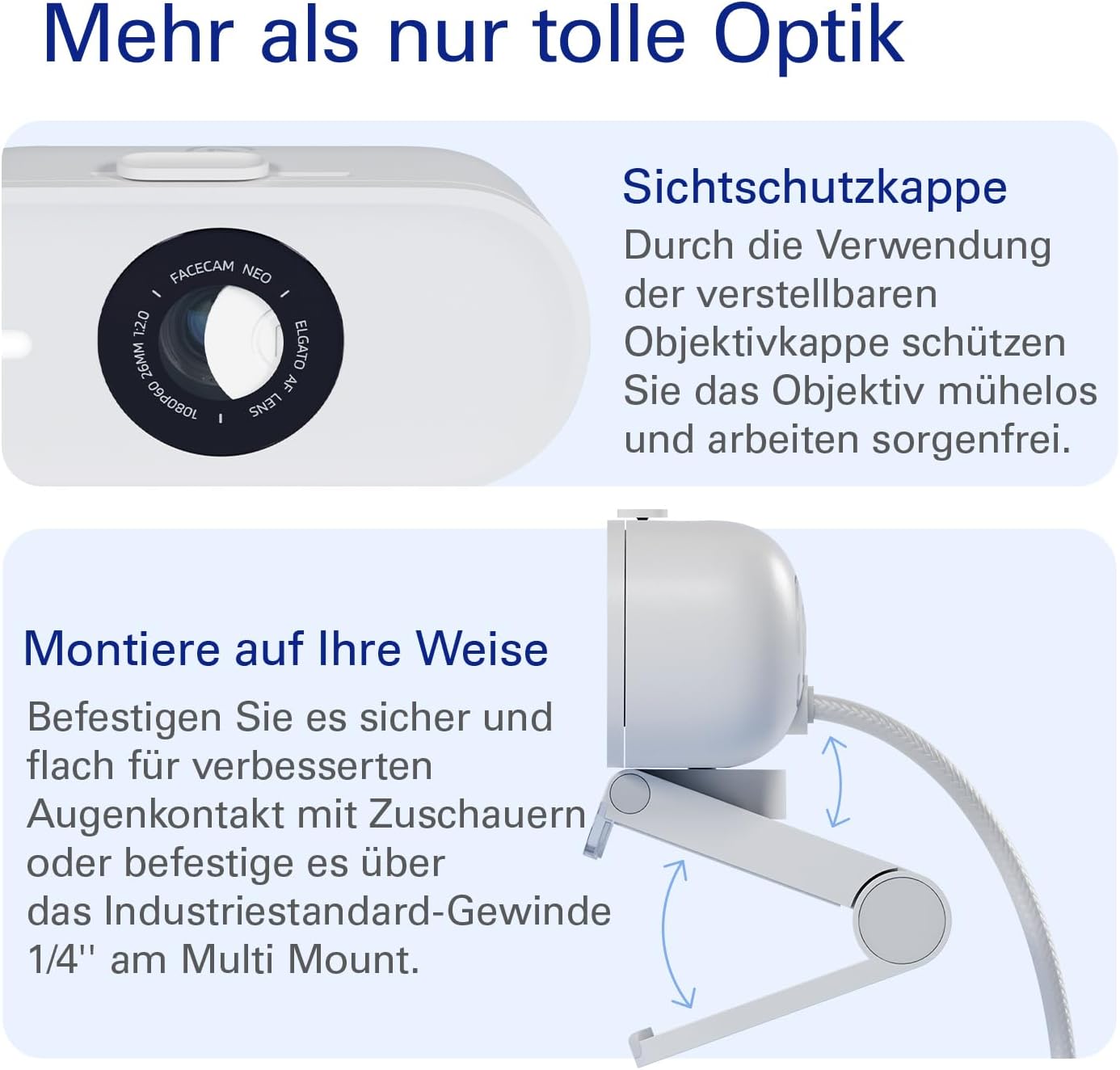 Thumbnail 5 de Elgato Facecam Neo – Full-HD-Webcam mit Sichtschutz, HDR und Plug & Play
