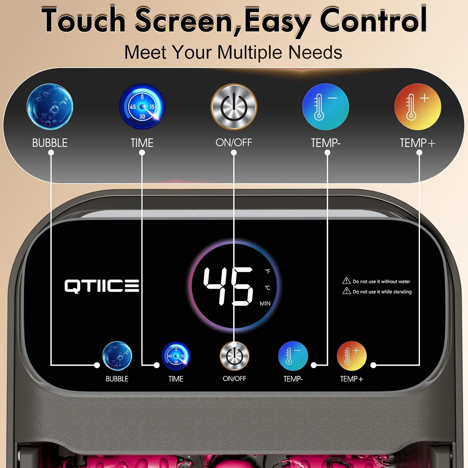 Detalle 2 de Qtiice Fußbad mit Digitaldisplay und Timer