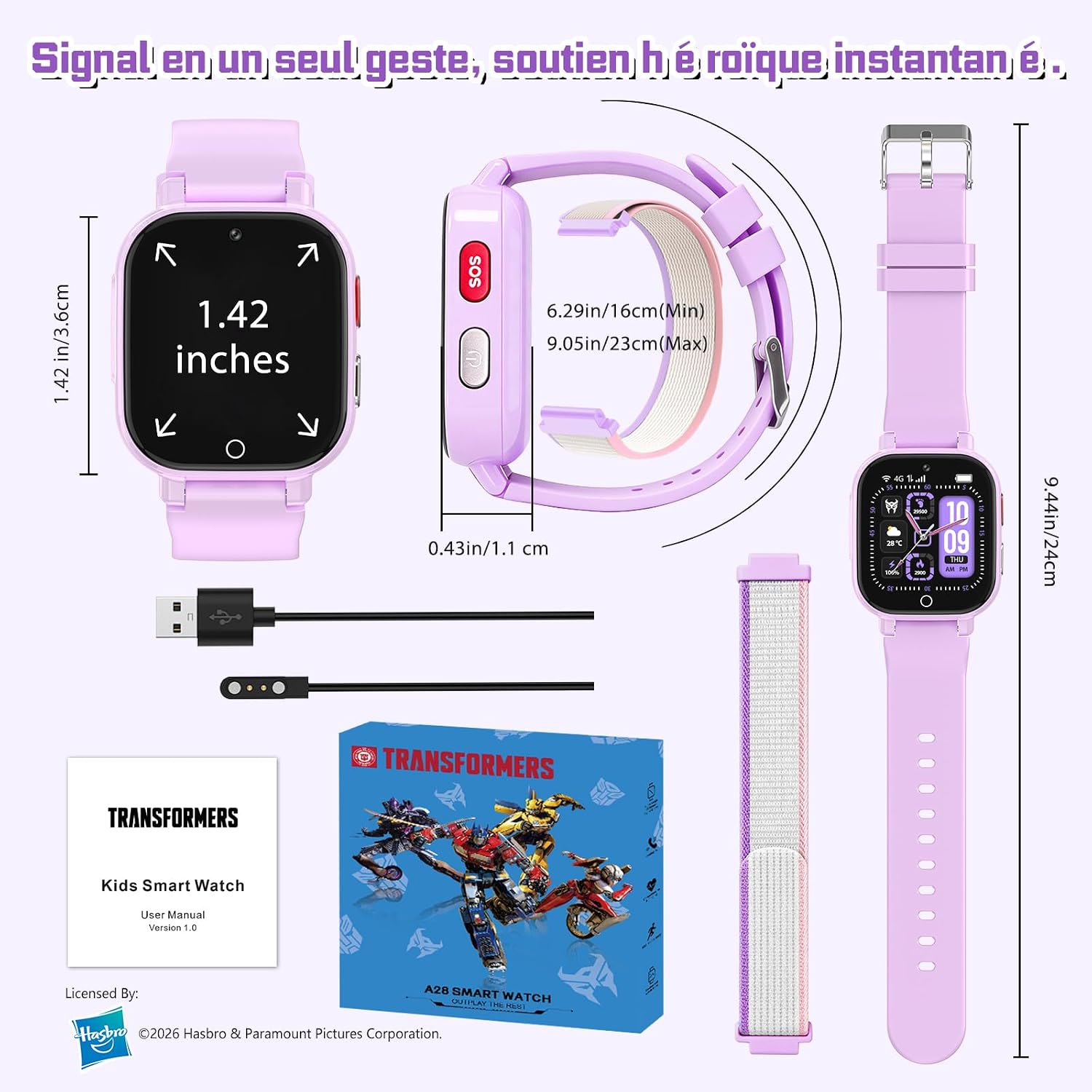 Detalle 2 de Transformers 4G Kids Smart Watch with GPS Tracker (4G) for 4–12 Year Olds