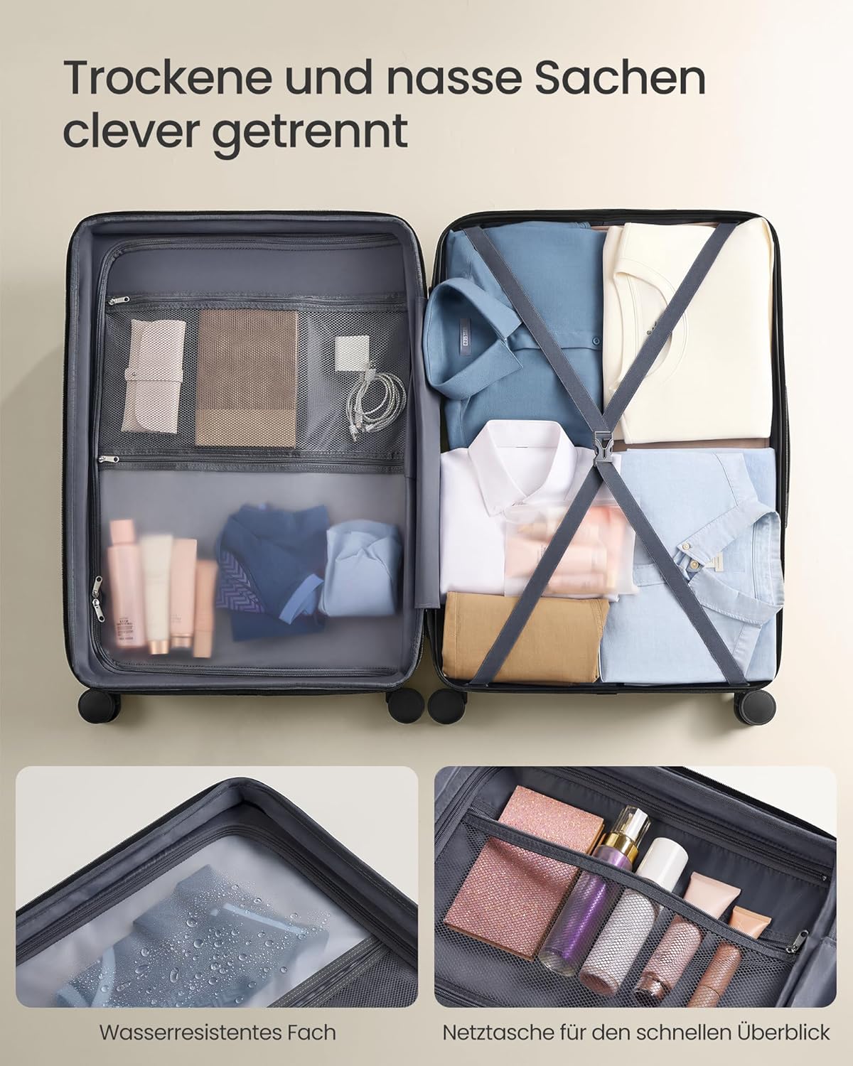 Thumbnail 6 de SONGMICS Koffer XL 75 cm – Hartschalenkoffer ABS mit TSA-Schloss, erweiterbar, 120 L