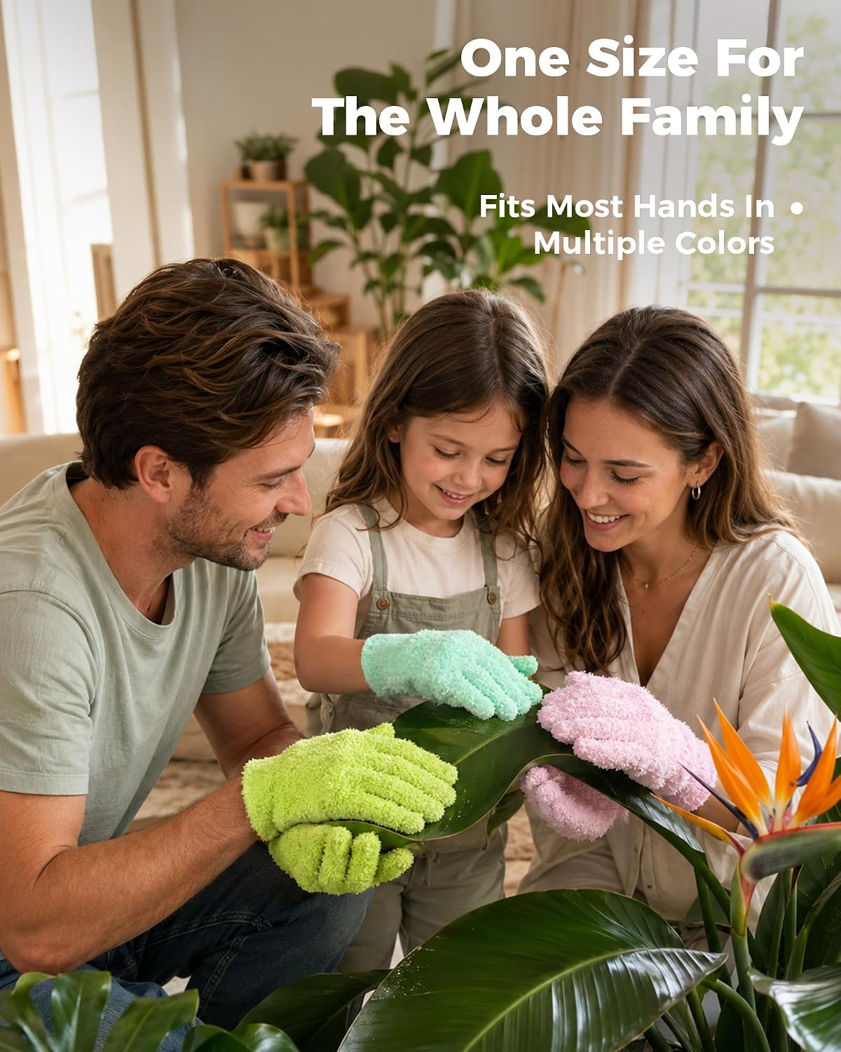 Detalle 2 de Bamworld Microfiber Gloves for Plant Dusting and Garden Care