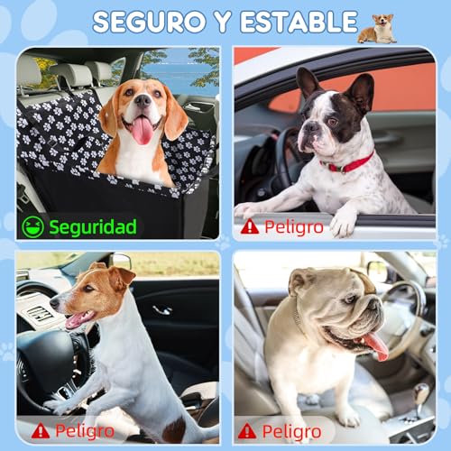 Thumbnail 6 de Asiento Coche para Perro Wimypet 68x57x33 cm – Impermeable y con Cinturón de Seguridad