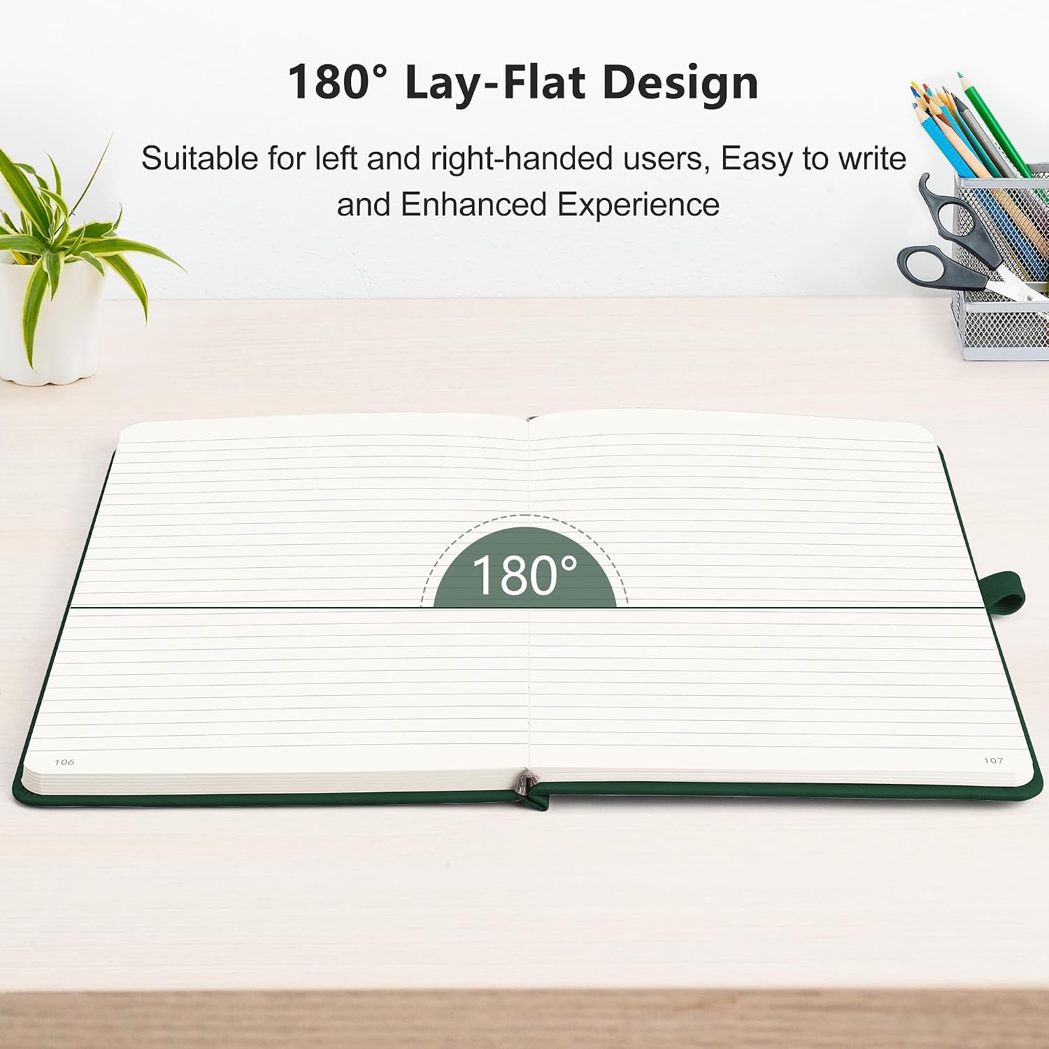 Detalle de Rettacy A5 Notebook 2-Pack: Lined Journal with Leather Hardcover, 188 Pages Each