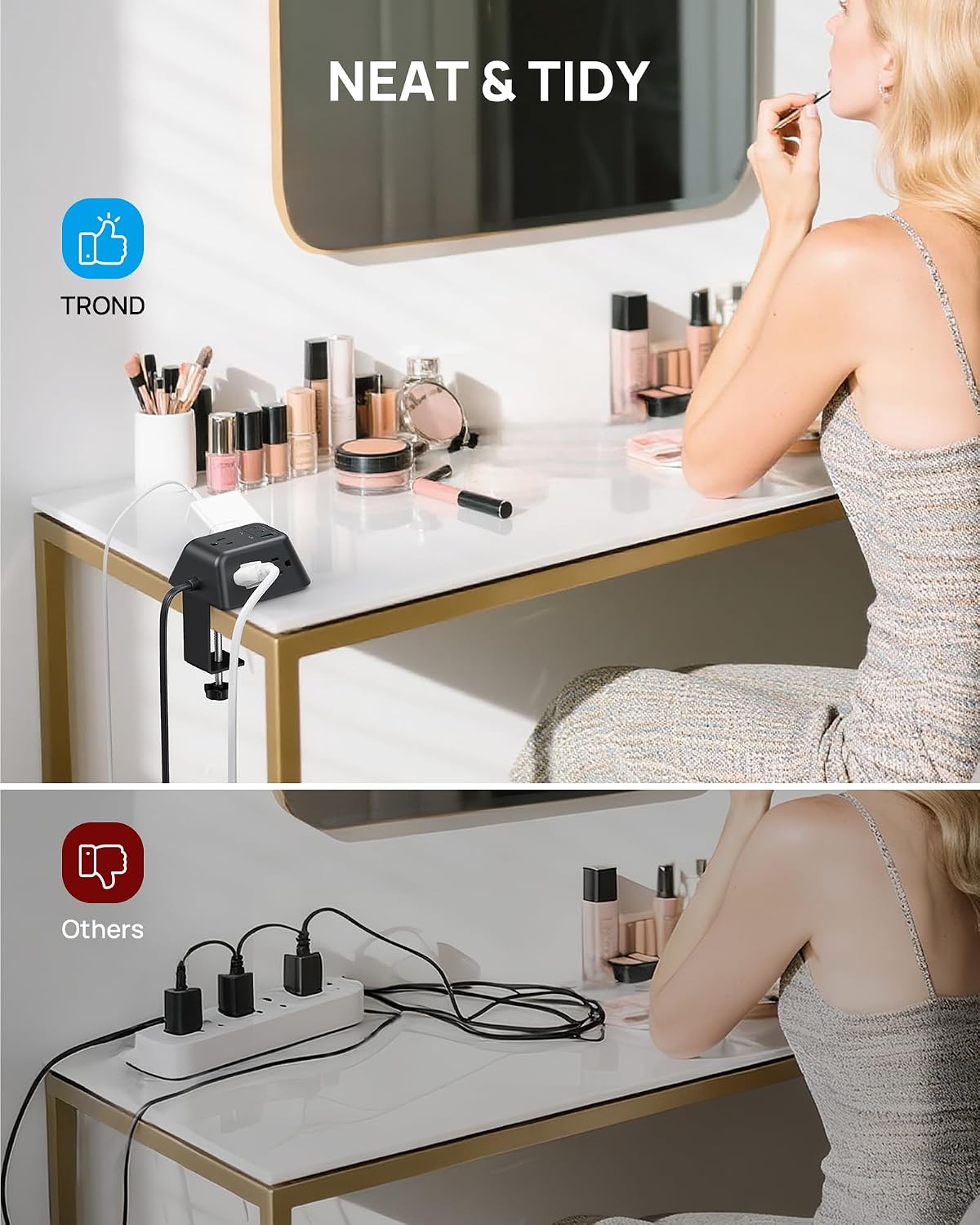 Thumbnail 6 de TROND TD-PS-US16C Desk Clamp Power Bar with 5 Outlets and USB-C PD