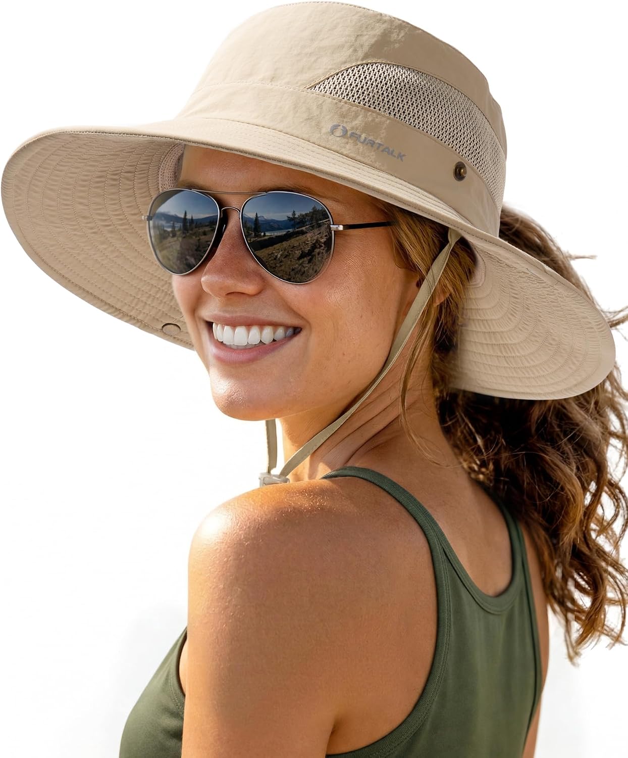 Thumbnail 6 de FURTALK Women's Sun Hat with Ponytail Hole – Wide Brim UPF 50+ for Beach and Hiking
