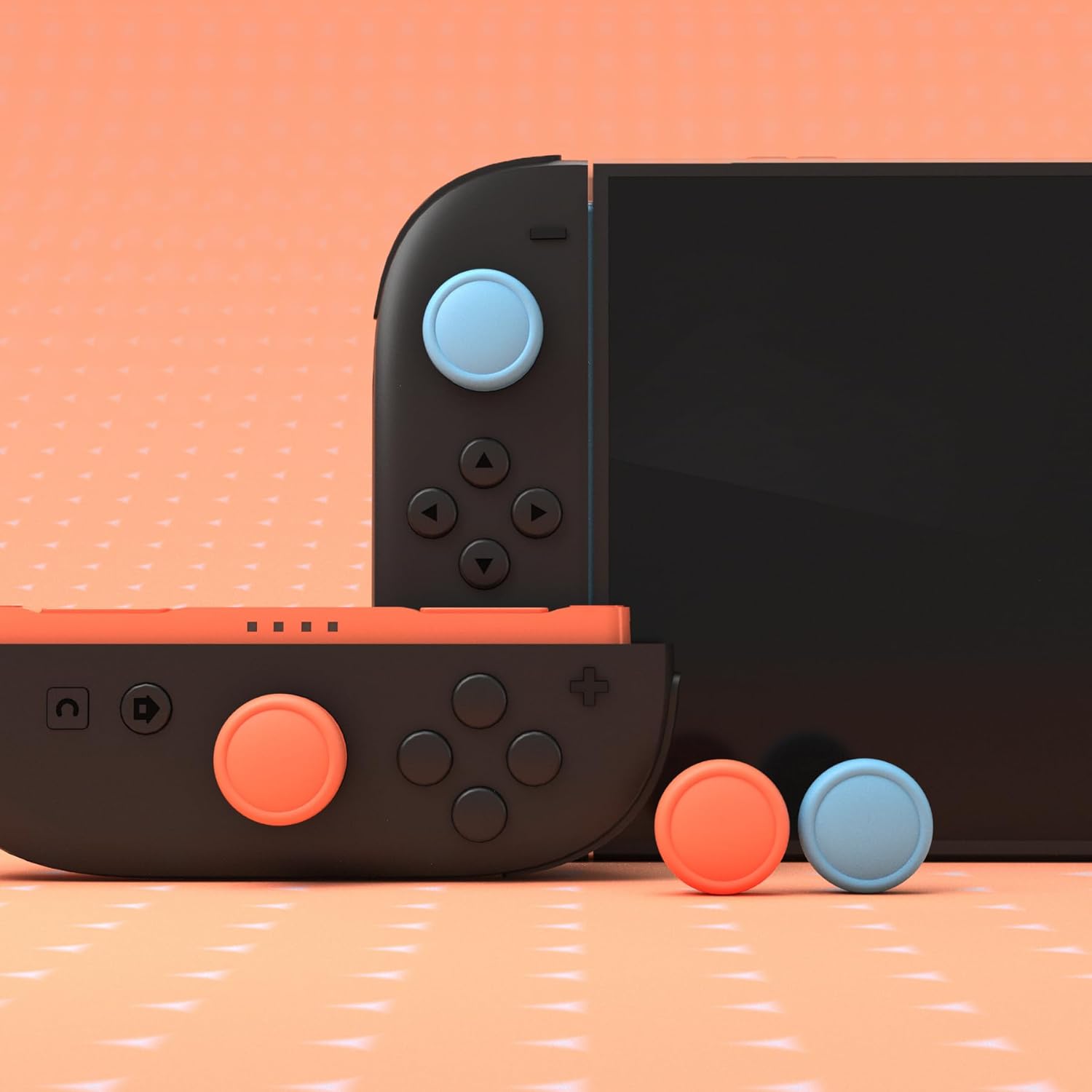 Thumbnail 2 de PlayVital Thumb Grips for Nintendo Switch 2 – 4-Pack Silicone Joystick Caps (Blue & Orange)