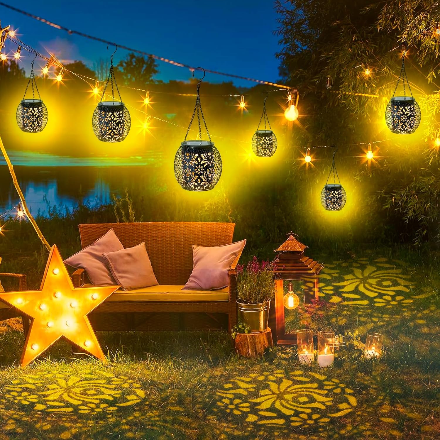 Thumbnail 6 de GIACOMO Solarlampen für Außen (IP65), solarbetriebene Laternen zum Hängen für Garten & Balkon