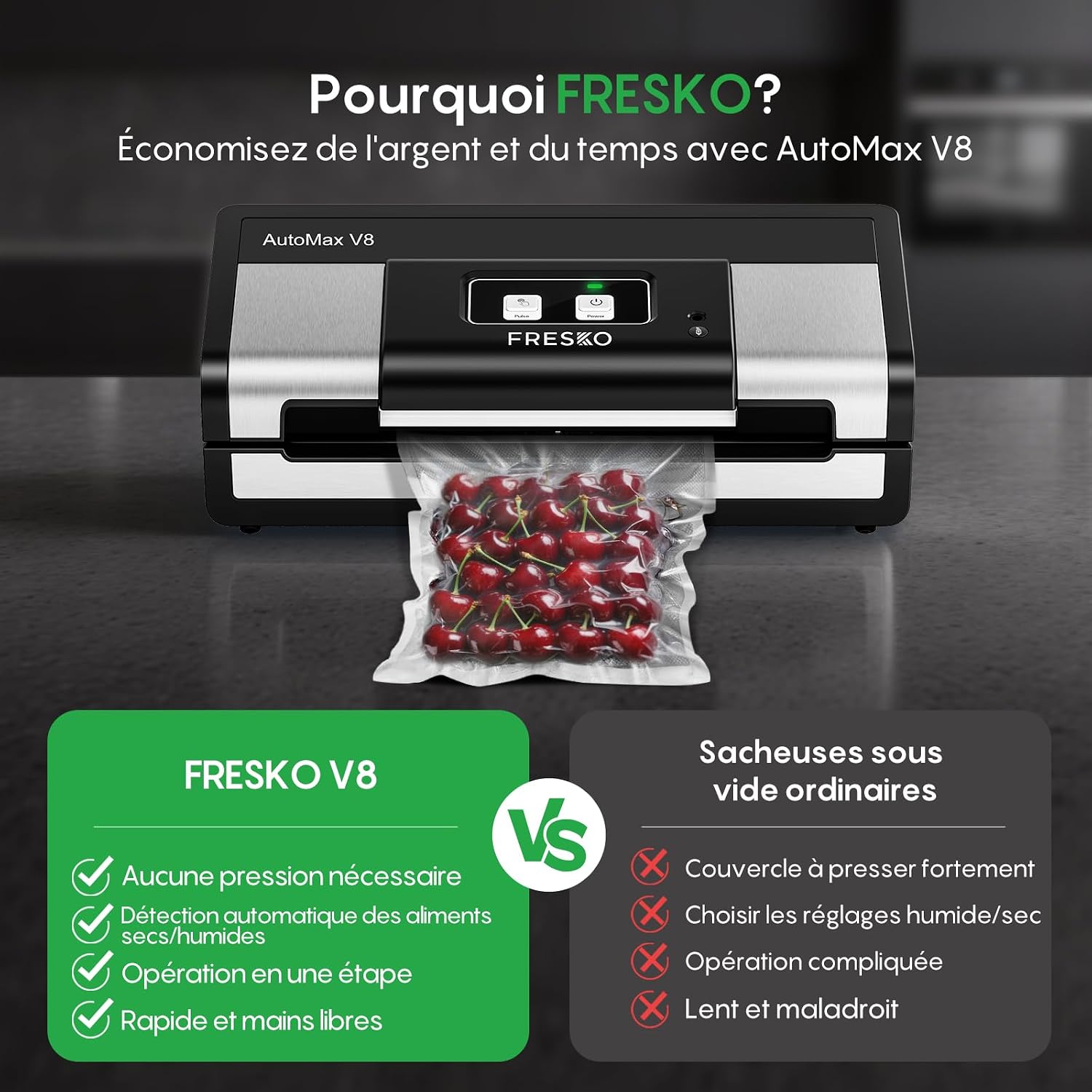 Thumbnail 4 de FRESKO Automatique Machine Sous Vide 140 W AutoMax V8