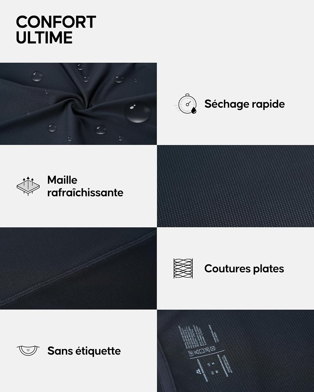 Thumbnail 2 de DANISH ENDURANCE T-shirt sport femme ultra respirant en polyester recyclé (col rond, manches courtes)