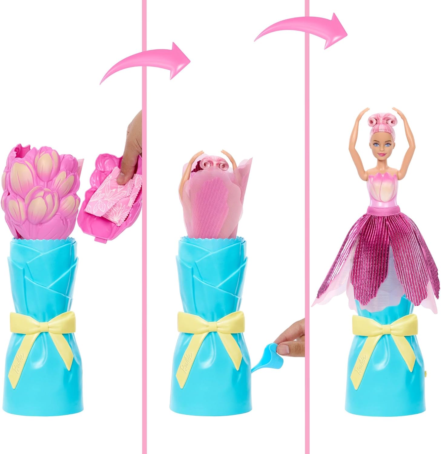 Detalle de Barbie Petal Pop: bambola profumata con bouquet floreale e accessori sorpresa