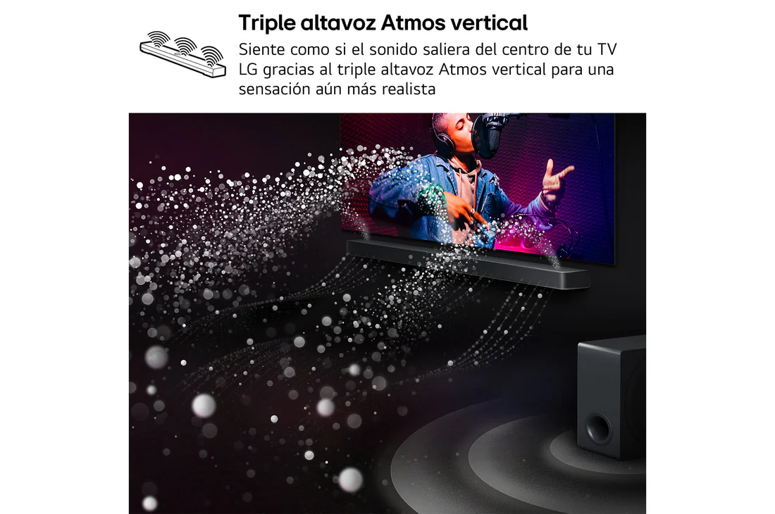 Detalle 2 de LG S70TR.OUTLET: Barra de Sonido 5.1.1 con canal trasero y Dolby Atmos para cine en casa