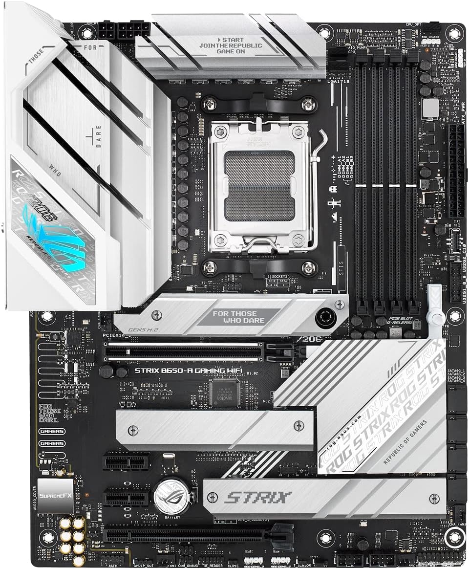 Detalle 2 de ASUS ROG Strix B650-A Gaming WiFi — carte mère ATX AM5 pour AMD Ryzen (WiFi 6E, 2,5G LAN, DDR5, M.2)