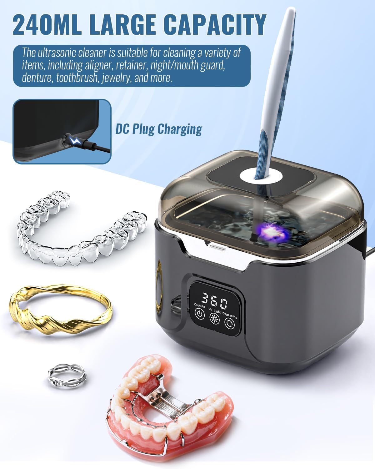Thumbnail 4 de Triler Ultrasonic Retainer Cleaner Portable 48kHz