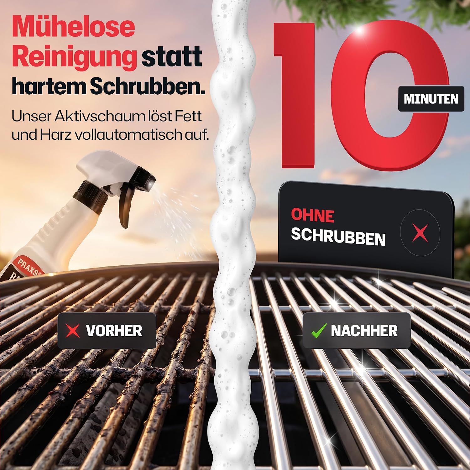 Thumbnail 1 de PRAXS Backofenreiniger & Grillreiniger Konzentrat (500 ml) – Aktivschaum, wirksam in 10 Minuten
