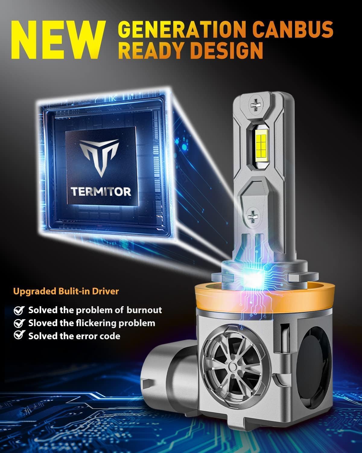 Thumbnail 5 de Termitor H11 H9 LED Bulbs 80,000 lm