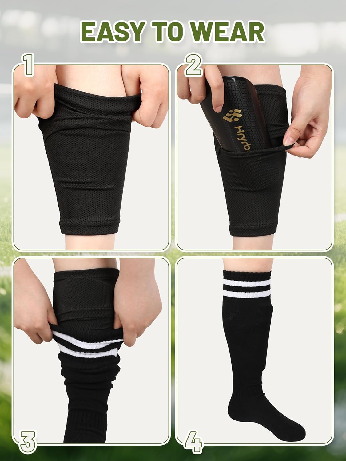 Thumbnail 5 de Hryrbay Kids Soccer Shin Guards (Toddler Shin Pads) with Sleeves and Socks