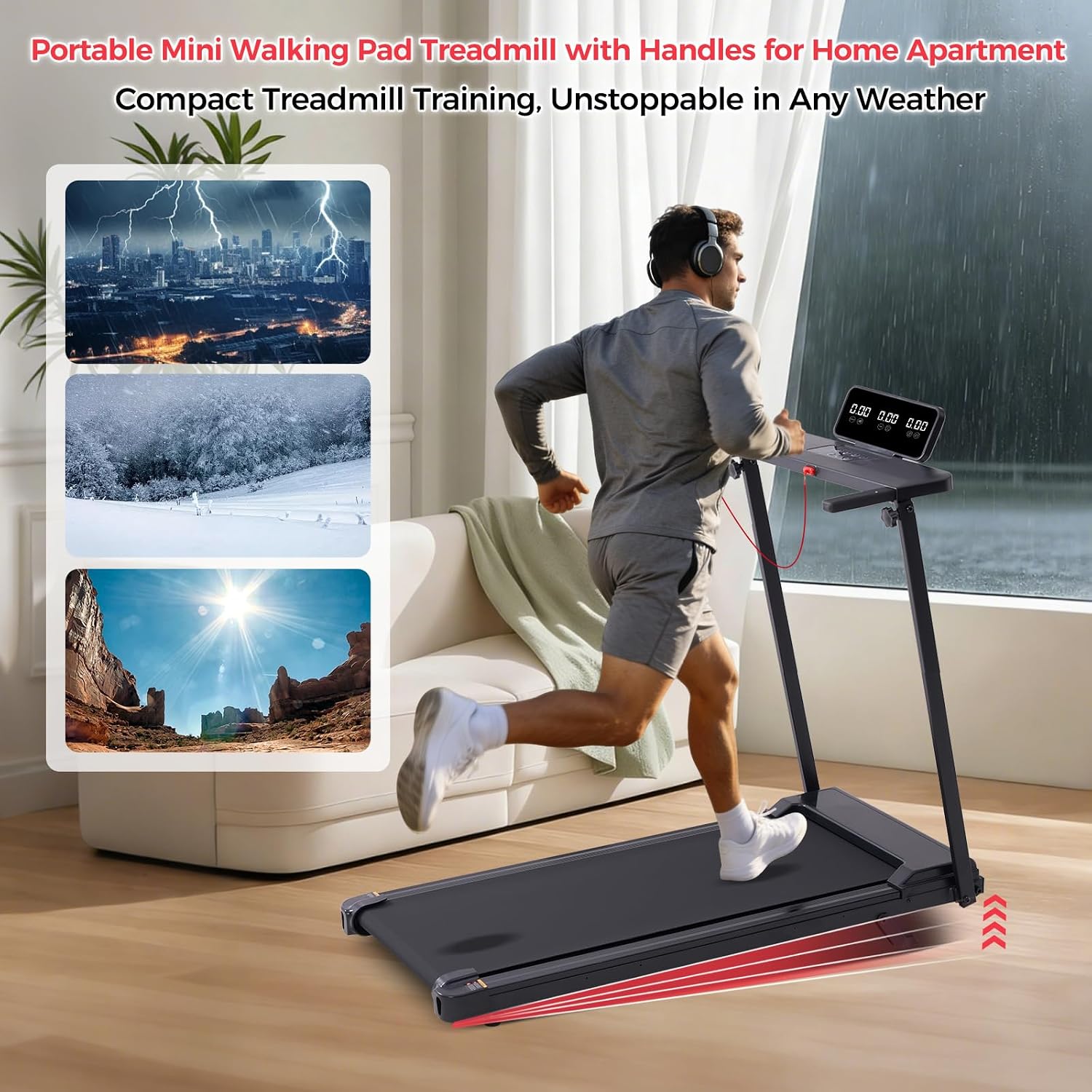 Thumbnail 6 de Kassadin 380AM-61L Folding Walking Pad Treadmill with Handle Bar, 3.5HP