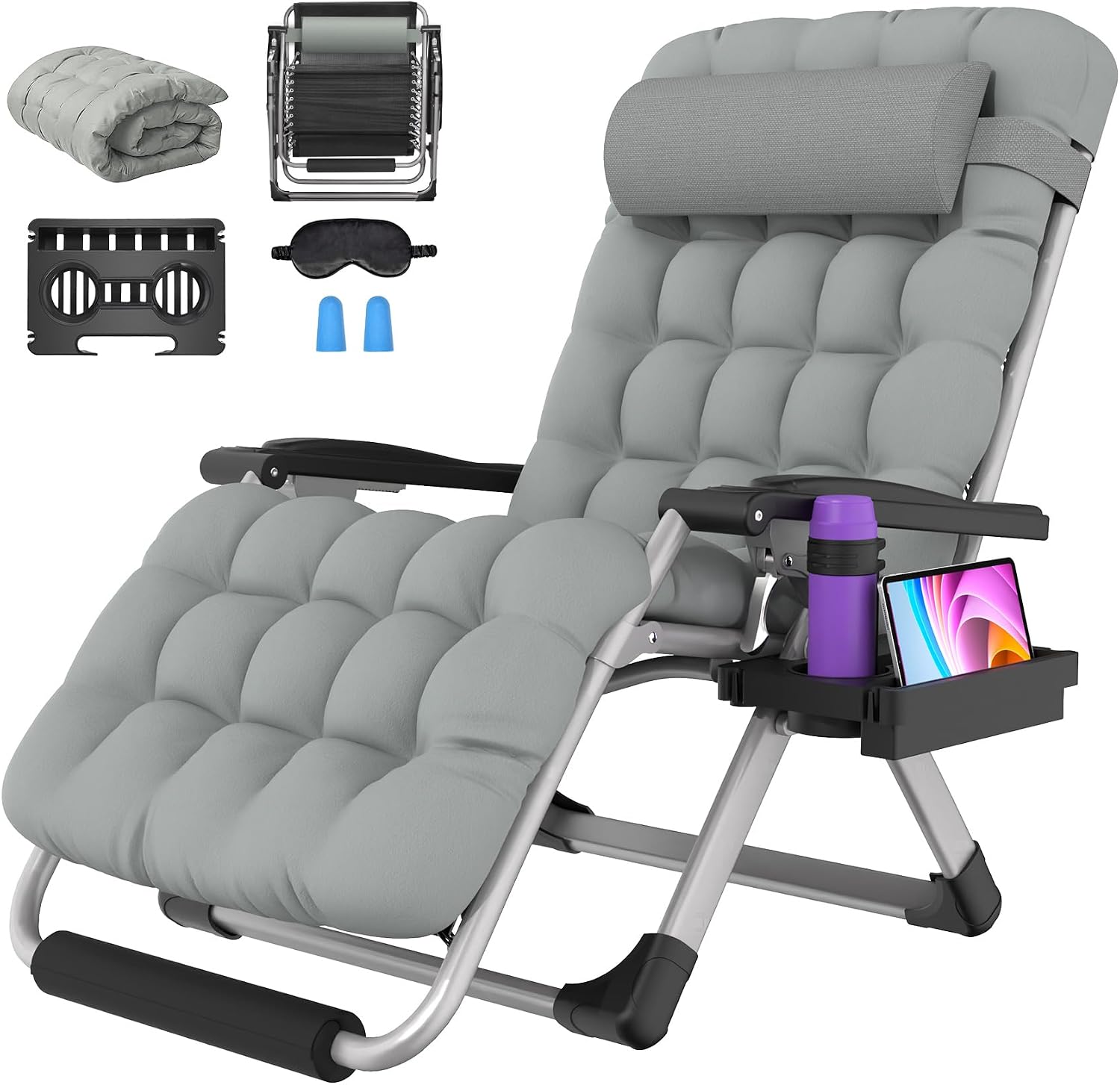 Detalle de Suteck Oversized Zero Gravity Chair, 33-Inch XXL Recliner with Cushion