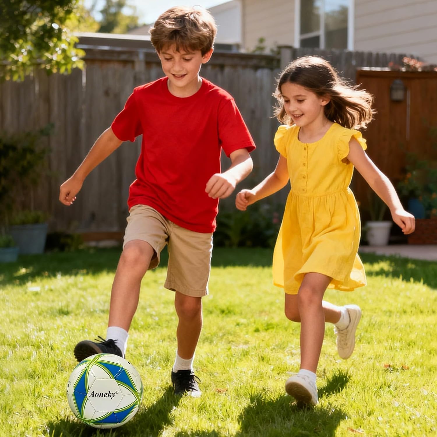 Detalle de Aoneky soccer-ball Size 3 Soccer Ball with Pump, 7-Inch Synthetic