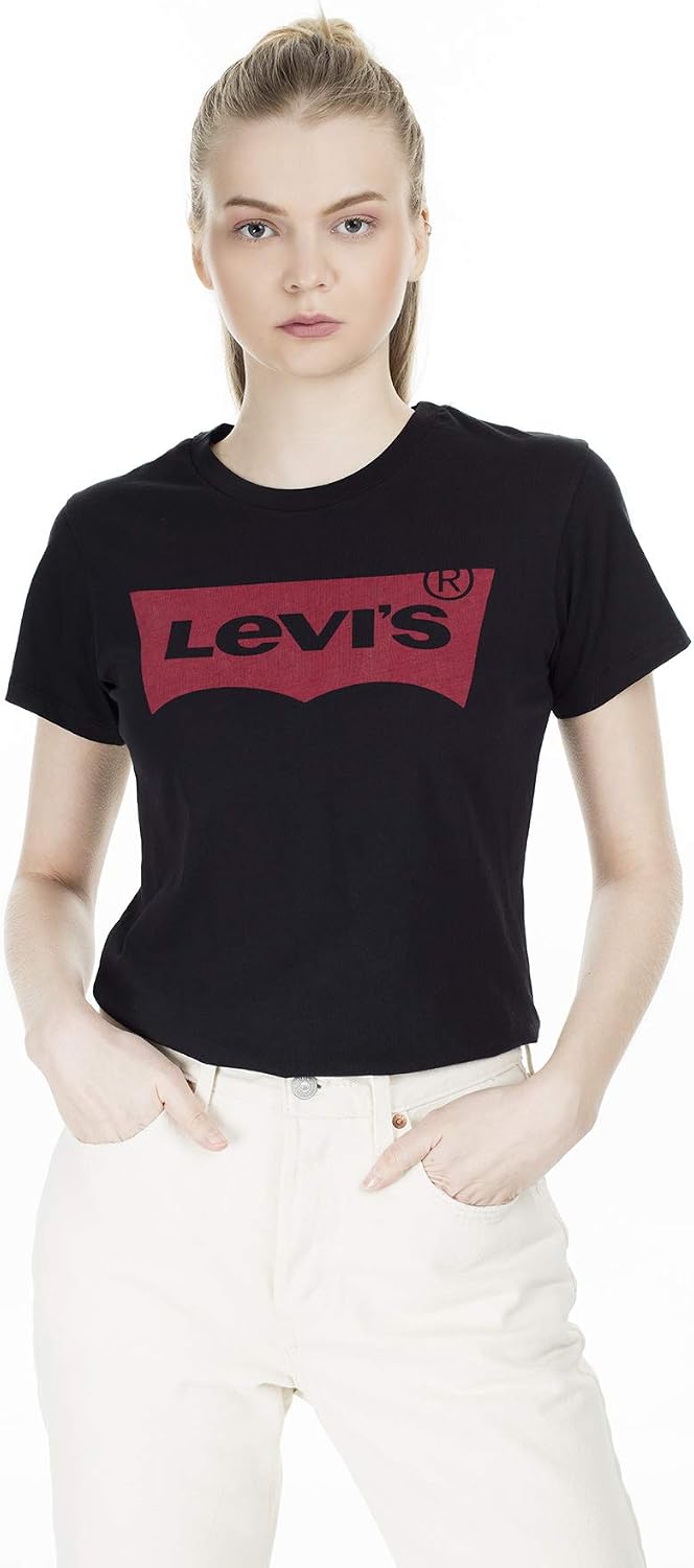 Detalle de Levi's The tee mujer - Camiseta Serif Emb Bright Whi, S