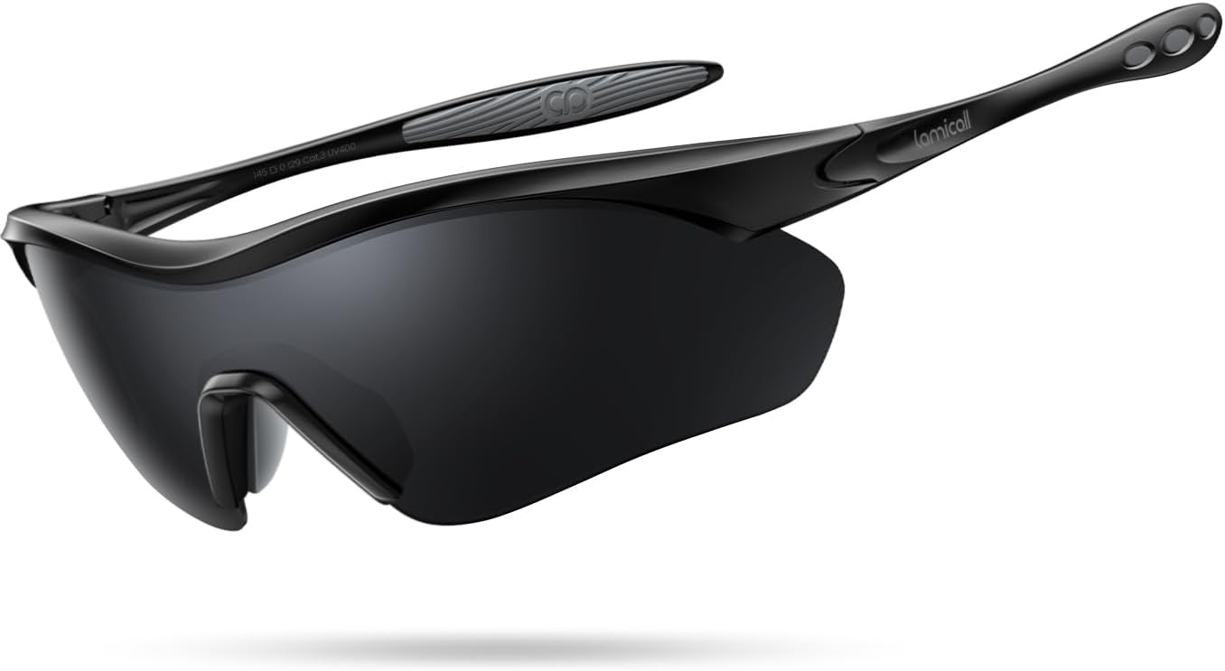 Detalle de Lamicall Fahrradbrille Herren – Multifunktionale Sport-Sonnenbrille mit UV400, 22g TR-90 Leichtbau