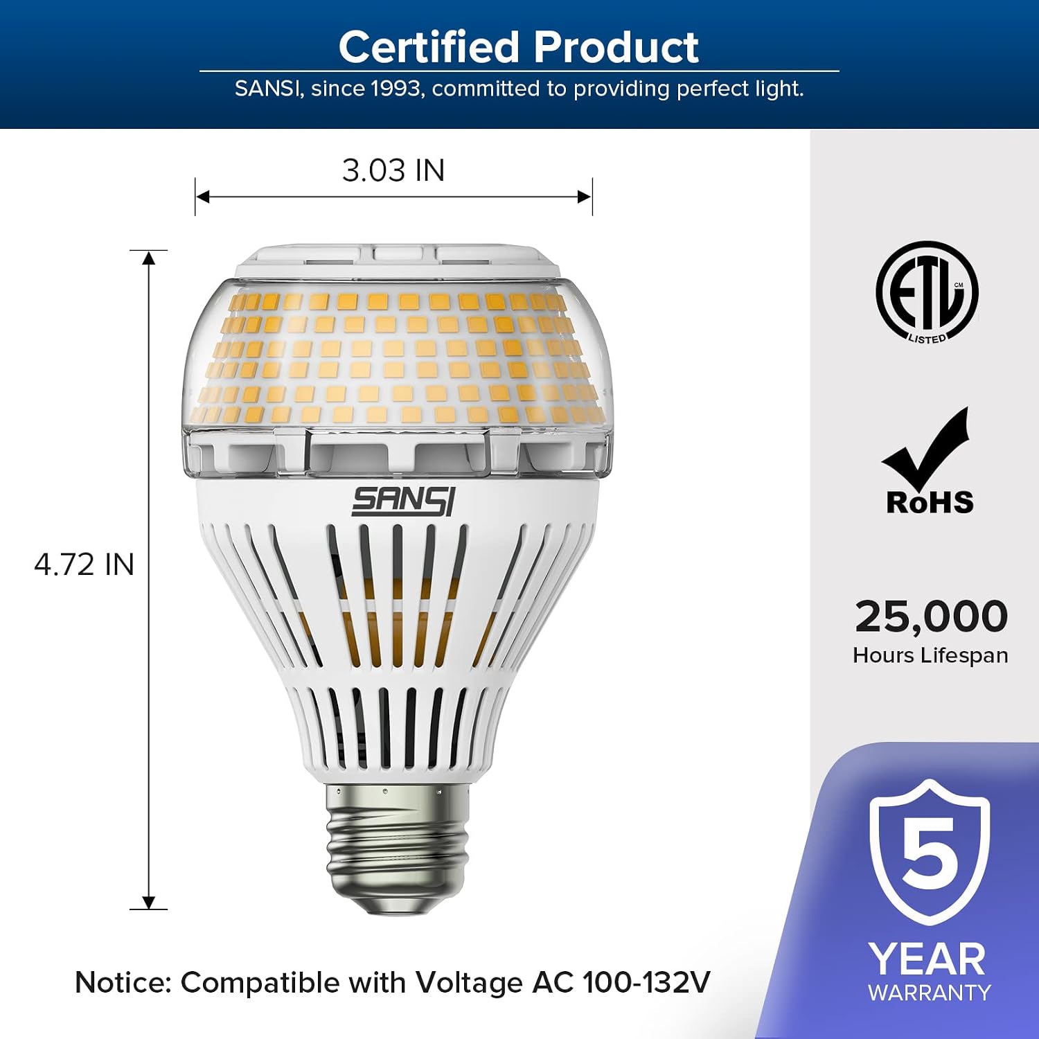 Detalle de SANSI LED light bulb 30W