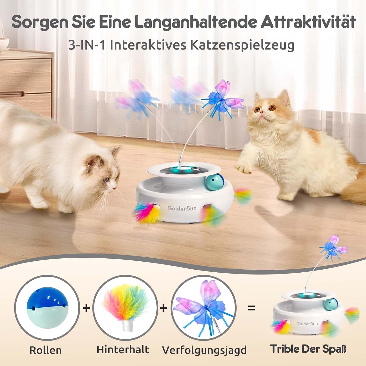 Detalle 2 de GoldenSun Katzenspielzeug 2000 mAh đđŸ