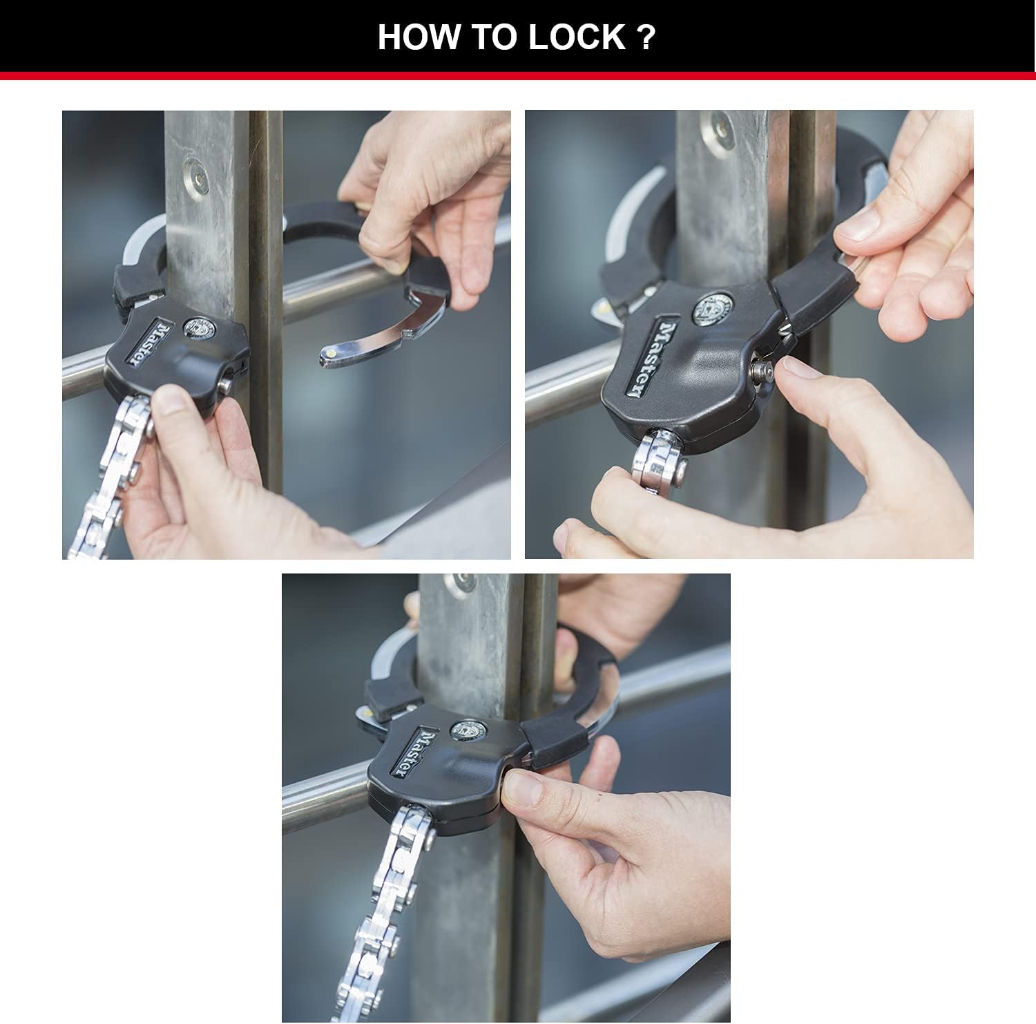 Thumbnail 6 de Master Lock Antifurto per Bicicletta 8200EURDPRO – Manette e Serratura a Chiave, 36 cm
