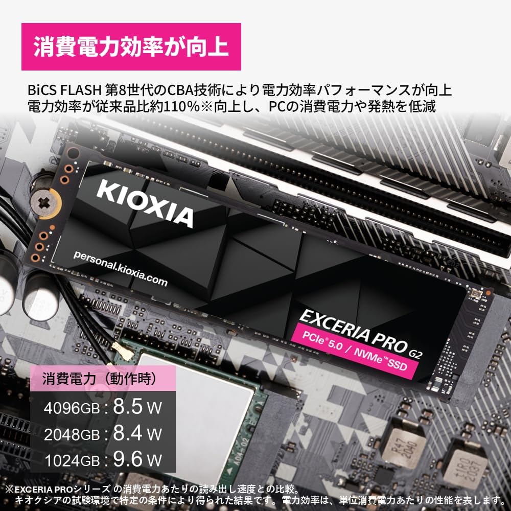 Detalle 2 de KIOXIA SSD-CK1.0N5PRG2R 内蔵SSD 1024GB PCIe 5.0×4 M.2 2280