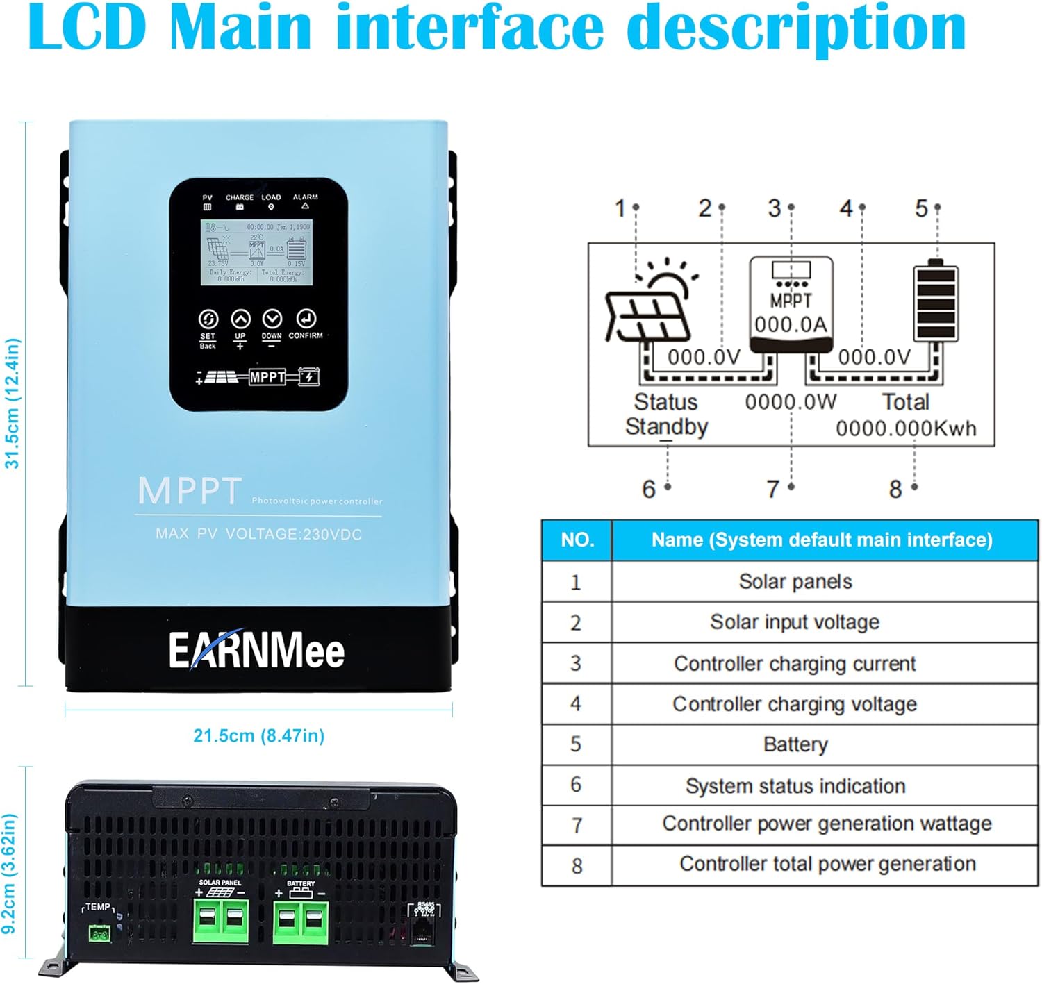 Thumbnail 4 de EARNMee 120A MPPT solar charge controller ⚡